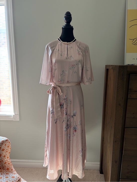 Ted Baker Dresses & Skirts - Ted Baker Pink Floral Cape Sleeve Maxi Dress – Size 1